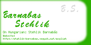 barnabas stehlik business card